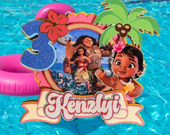 Personalized Moana Cake Topper | Maui and Simea Custom Birthday Party Decoration