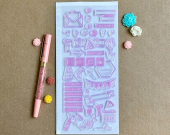 Clear Planner Stamps Set - Celebration Icons for Special Occasions