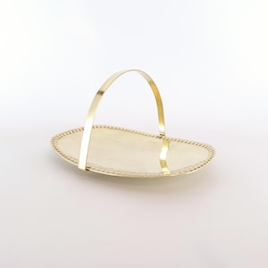 Firma Lars Holmström Arvika, Sweden – Scandinavian Hammered Brass Cake Dish – 1930s / 1960s