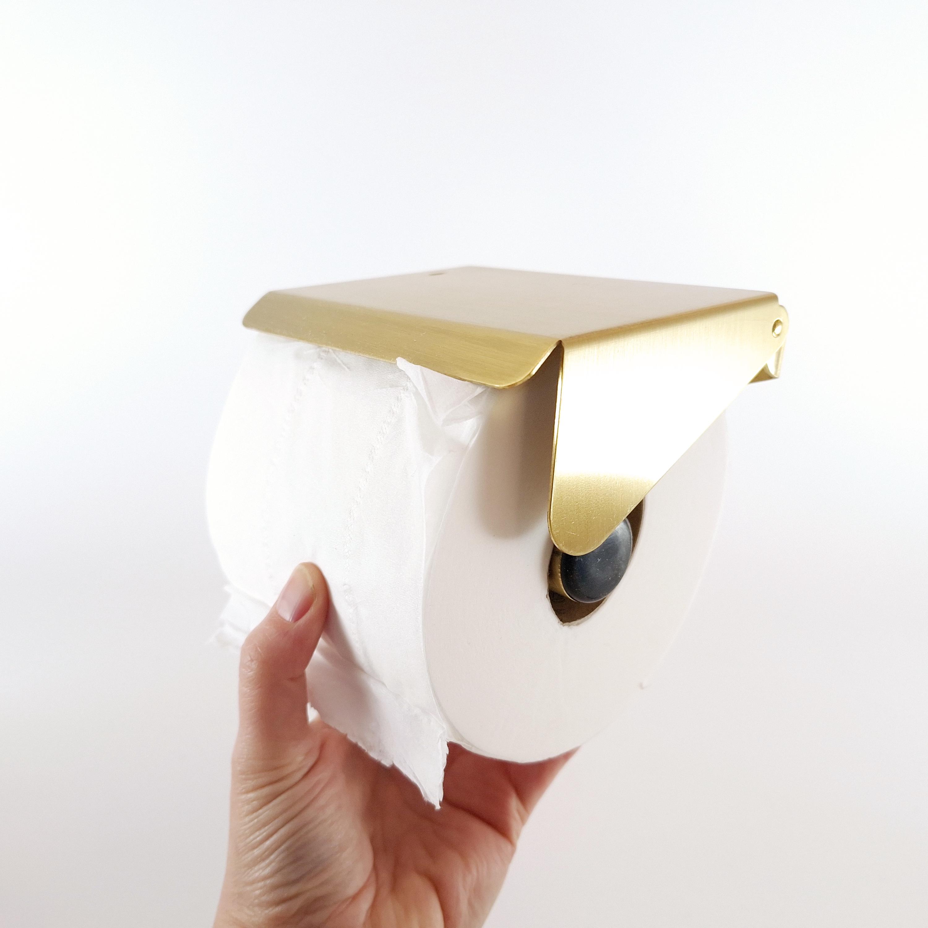 Rare Unused Scandinavian Mid Century Modern Wall Mounted Brass Toilet Paper  Holder – Nyströms, Sweden, image size:3000x3000