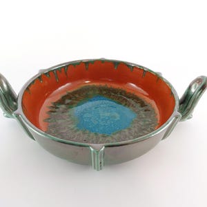 Einar Luterkort, Upsala-Ekeby, Sweden – Rare Ceramic Art Deco Bowl with Amazing Multicolored Glaze – Scandinavian Vintage Decor – 1930s