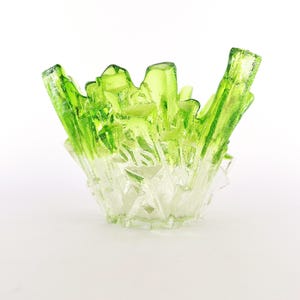 Pertti Santalahti, Humppila, Finland – Heavy Green Art Glass Bowl – Scandinavian Vintage Decor - 1970s