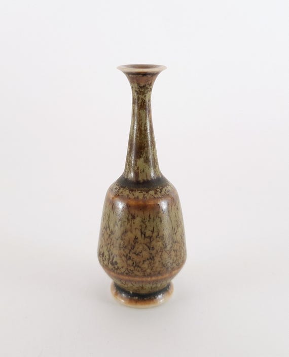 Vase En Céramique Rörstrand Par Carl Harry Stålhane - Tons Bruns - Vintage Suède