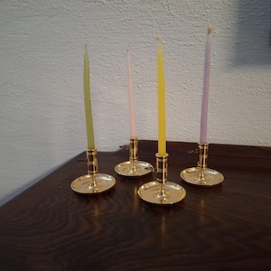 Miniature Gilded Brass Office Candlestick – Skultuna, Sweden – Scandinavian Vintage Decor – Perfect Gift in Original Packaging