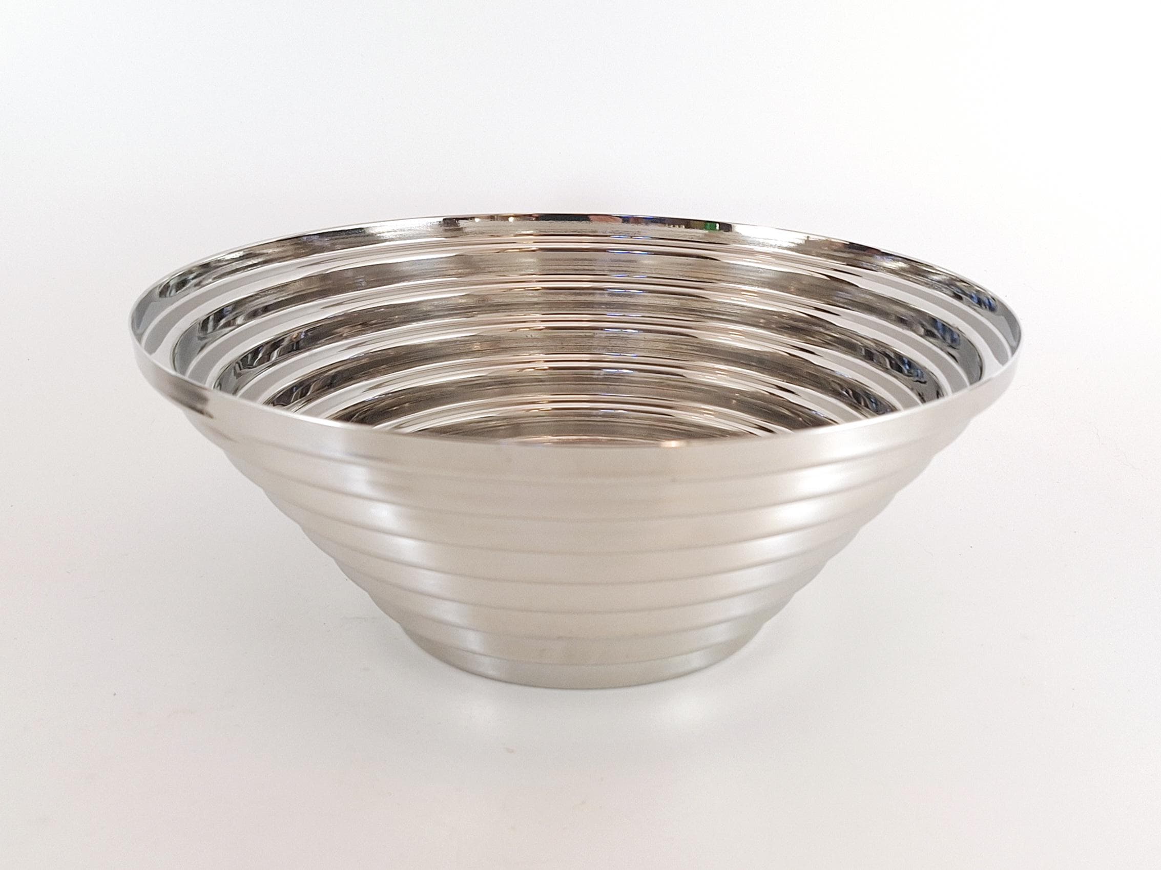 Giulio Confalonieri, Alessi, Italy – Stepped Stainless Steel Bowl "Maya" – 1970s