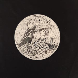 Björn Wiinblad, Nymölle, Denmark – Mid Century Wall Plate, Months of Love, October – Scandinavian Vintage Decor –1970s