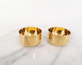 Vintage Gold Plated Brass Tumblers – Pierre Forsell, Skultuna, Sweden – 1970s