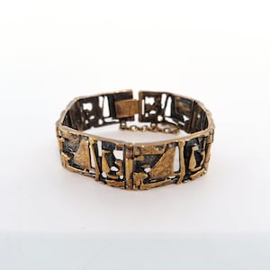 Vintage Brutalist Bronze Bracelet – Jorma Laine, Finland – 1970s