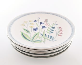Vintage Stoneware Plates – Lars Thorén, Rörstrand – 1950s – Handpainted Decor – Sweden – Scandinavian