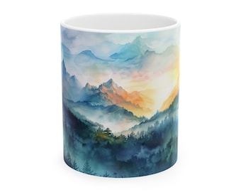 Sunlit Peaks Ceramic Mug, (11oz, 15oz)
