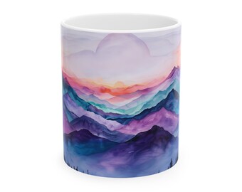 Sunlit Peaks Ceramic Mug, (11oz, 15oz)