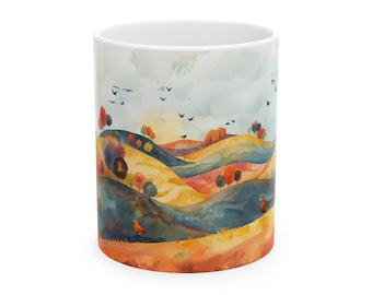 Sunset Flight Ceramic Mug, (11oz, 15oz)