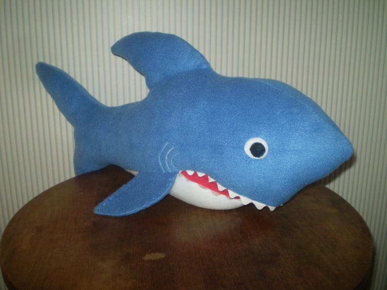 Custom Shark Pillow With Open Mouth Choose Your Color Shark Etsy