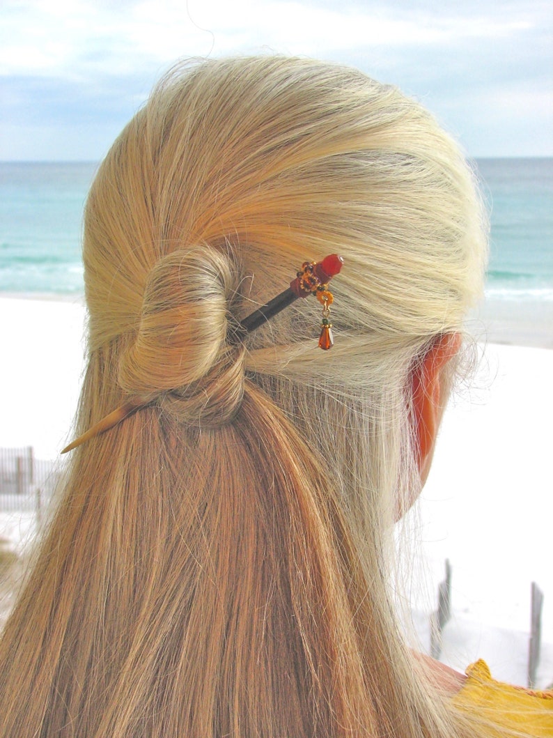 Beaded Hair Stick Hairstick Porcupine Quill Hair Pin African Porcupine Quill hair Stick