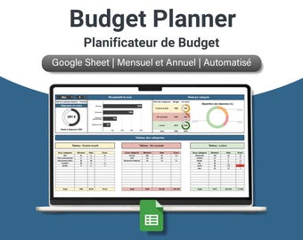 Monthly and Yearly Budget Planner French Version | Google Sheets File | Expense Tracker | Personal Finance