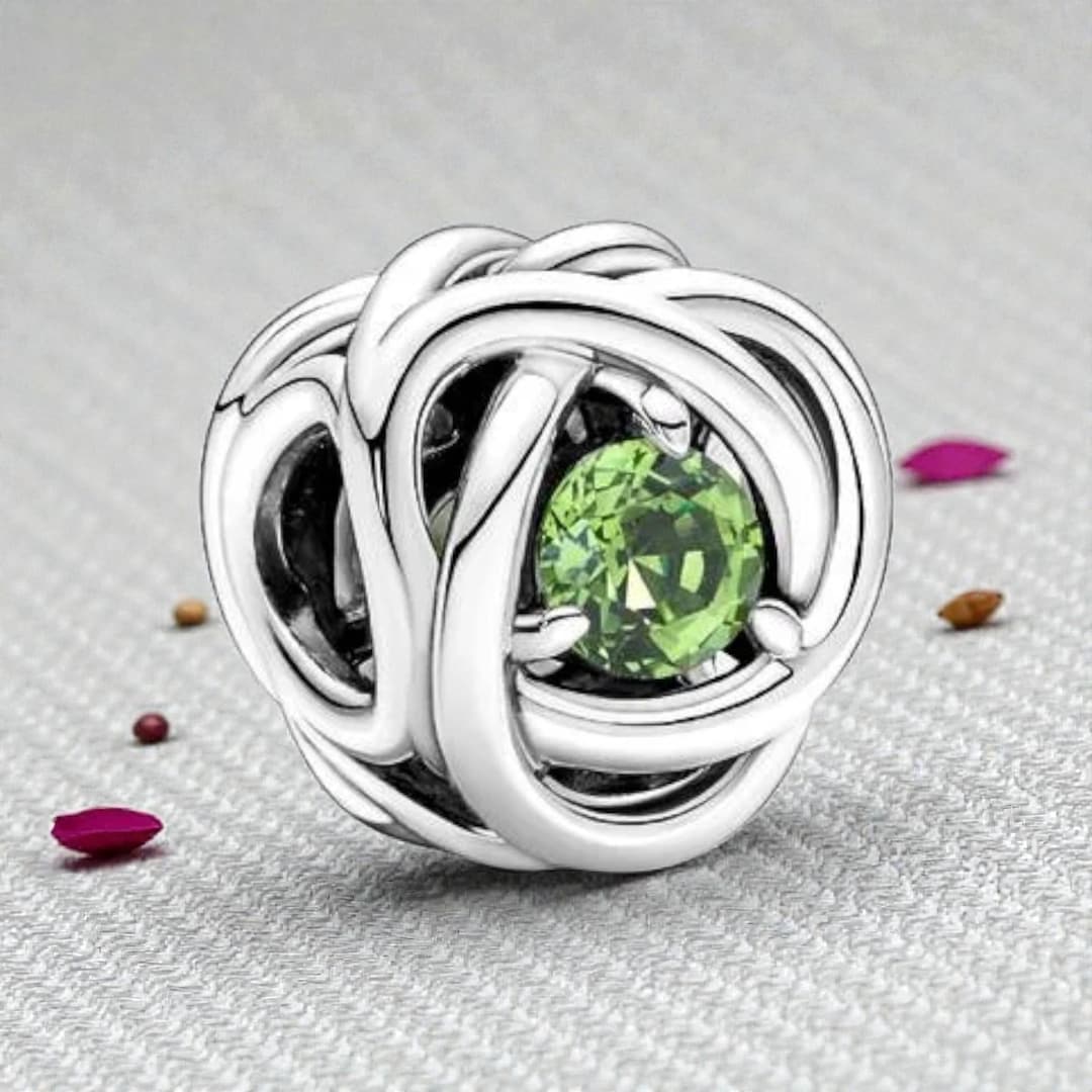 August Birthstone Charm in Sterling Silver, August Charm Gift for Women ...
