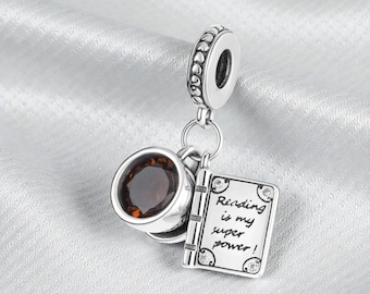 本とコーヒーカップのペンダントビーズ、DIYブレスレット＆ネックレス、女性のための気まぐれなジュエリー、彼女への魔法のギフト、パンドラブレスレットにフィット