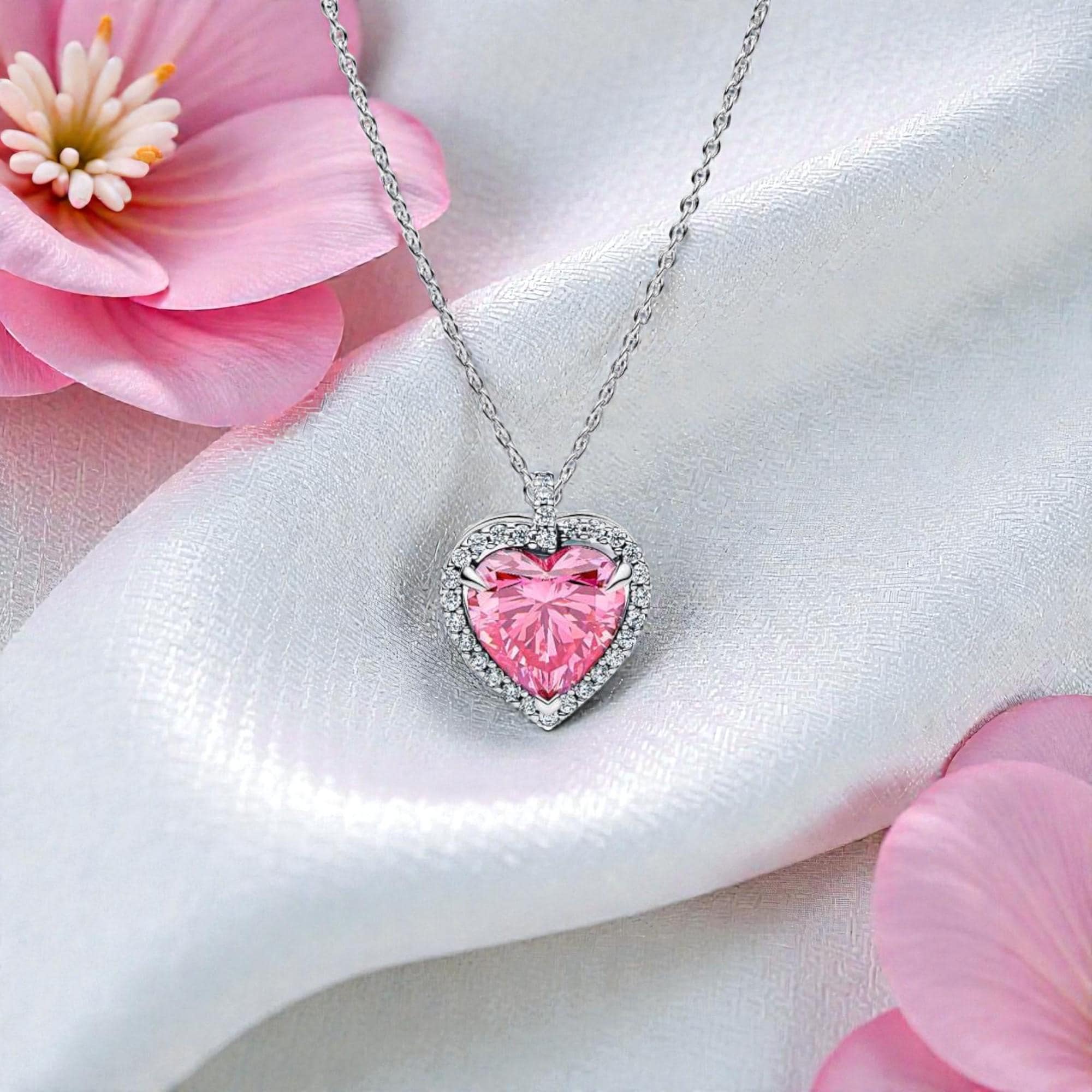 Pink pandora heart necklace - Etsy 日本