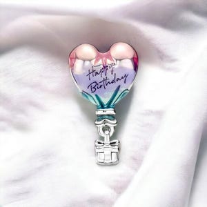 Schönes Heißluftballon Armband Charm, alles Gute zum Geburtstag Charm, Herz Anhänger, passend für Pandora Armband Freundin Geschenk, Heißluftballon Charm