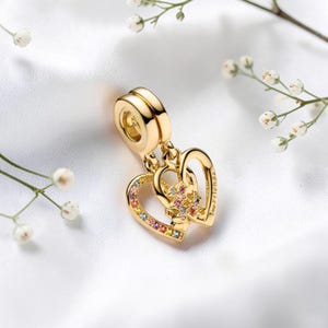 Teilbarer Puzzle Herzen baumeln Charme, 14K vergoldet Freundschaft Herz Charme für Frauen, Best Friends Schmuck für Sie, Herz Schmuck