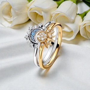 Pandora sun and moon ring set - Etsy 日本
