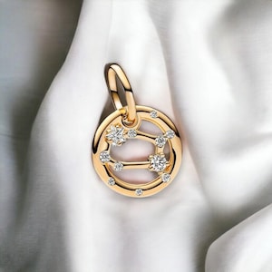 Bransoletka z zawieszką ze znakiem zodiaku Bliźnięta, Złoty wisiorek Bliźnięta, 14-karatowy pozłacany urok zodiaku, Pasuje do bransoletki Pandora, Biżuteria Bliźnięta, Prezent ze znakiem zodiaku