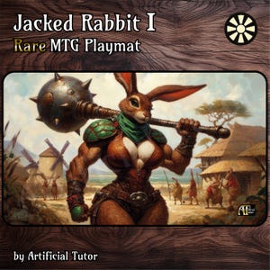 Jacked Rabbit I - 24" x 14" - Tapete de juego MTG o tapete de juego de mesa para TCG *RARO*