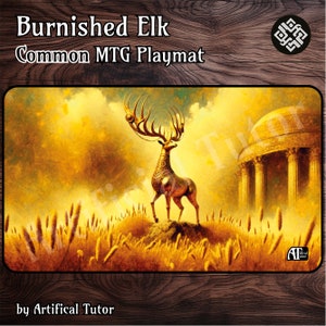 Alce bruñido - 24"x14" - Tapete de juego MTG o tapete de juego de mesa para TCG