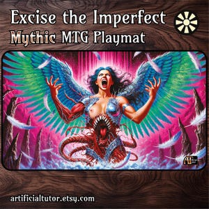 Excise the Imperfect *MYTHIC* - 24" x 14" - Tapete de juego MTG o tapete de juego de mesa para TCG
