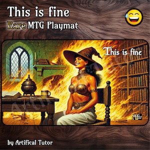 This is fine Meme - 61 x 35 cm - * RARE * tapis de jeu MTG ou tapis de jeu de société pour TCG
