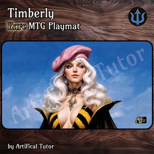 Timberly - 24"x14" - *RARO* Tapete de juego MTG o tapete de juego de mesa para TCG