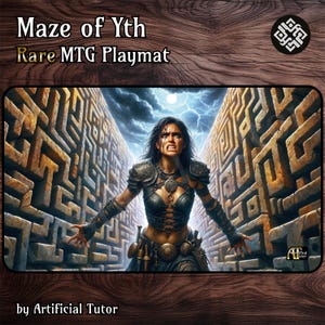 Laberinto de Yth - 24" x 14" - Tapete de juego MTG o tapete de juego de mesa *RARO* para TCG
