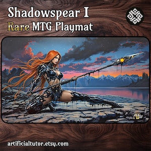 Shadowspear I - *RARO* - 24"x14" - Tapete de jogo MTG ou tapete de jogo de tabuleiro para TCG