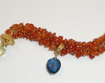 Ethereal bracelet - carnelian, lemon and London blue quartz and vermeil bracelet