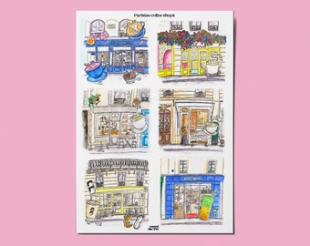 A6 illustration postcard - Coffee Shop