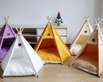 Pet Bed Teepee with Thick Cushion