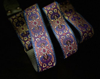 Handmade premium guitar straps - Purple haze