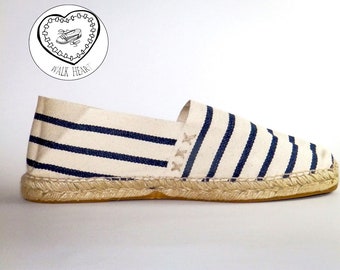 Espadrilles sailor stripes.  Organic cotton.  Alpargatas made in Spain