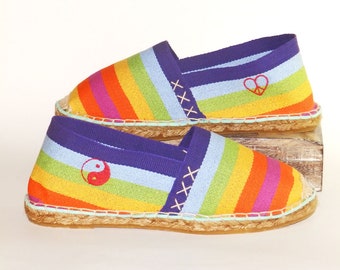 Espadrilles Shoes  Rainbow.  Organic cotton. Alpargatas made in Spain