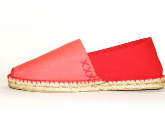 Red flat espadrilles. Organic cotton. Made in Spain