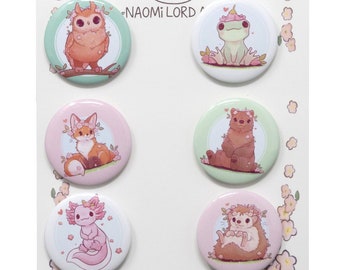 Naomi Lord Art Button Pack - Cute Animals