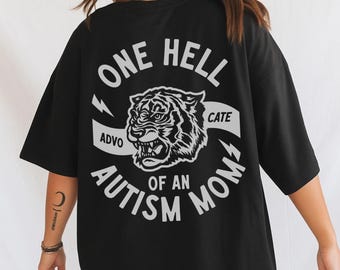 Camiseta feminina com estampa "Mãe de Autista", moderna, para mães de autistas, mães de crianças com necessidades especiais.