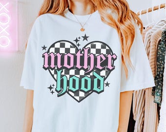 Camiseta com estampa de maternidade, camiseta para mãe, camiseta oversized para mãe, camiseta moderna para mãe, mamãe, presente, cores confortáveis