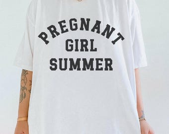 Camiseta Grávida com Estampa de Verão, camiseta para gestantes, gravidez, maternidade, moderna, maternidade, presente para futura mamãe