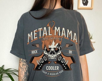 Metal Mama Graphic Tee Shirt for Women, Metal Mom, Metal Shirt, Trendy, Grunge, Punk Rock, Emo Shirt, Blegh Shirt, Mom Gift, Concert