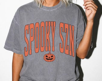 Spooky Season Shirt for Women, Halloween shirt, trendy, funny, spooky, fall, trick or treat, oversized comfort colors