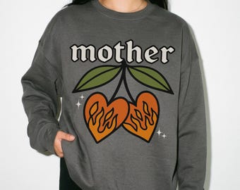 Mother Cherry Heart Sweatshirt, Mom Shirt, Mama shirt, Mom Sweatshirt, Mama Hoodie, trendy, motherhood, edgy, mom gift