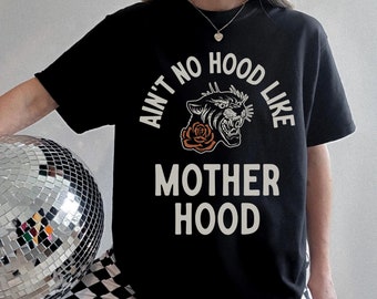 T-shirt Ain't No Hood Like Motherhood, chemise maman tendance, t-shirt maman, cadeau maman, surdimensionné, couleurs confort, fête des mères