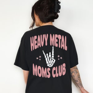 Heavy Metal Moms Club Grafik-T-Shirt für Frauen, trendy, süß, retro, Vintage, Grunge, Punk, Death Metal, Rock, Mama, Blegh