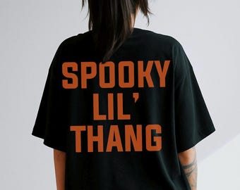 Spooky Lil Thang Graphic Tee Shirt for Women, Halloween shirt, trendy, retro, vintage, spooky, Halloween, funny, trick or treat, aesthetic